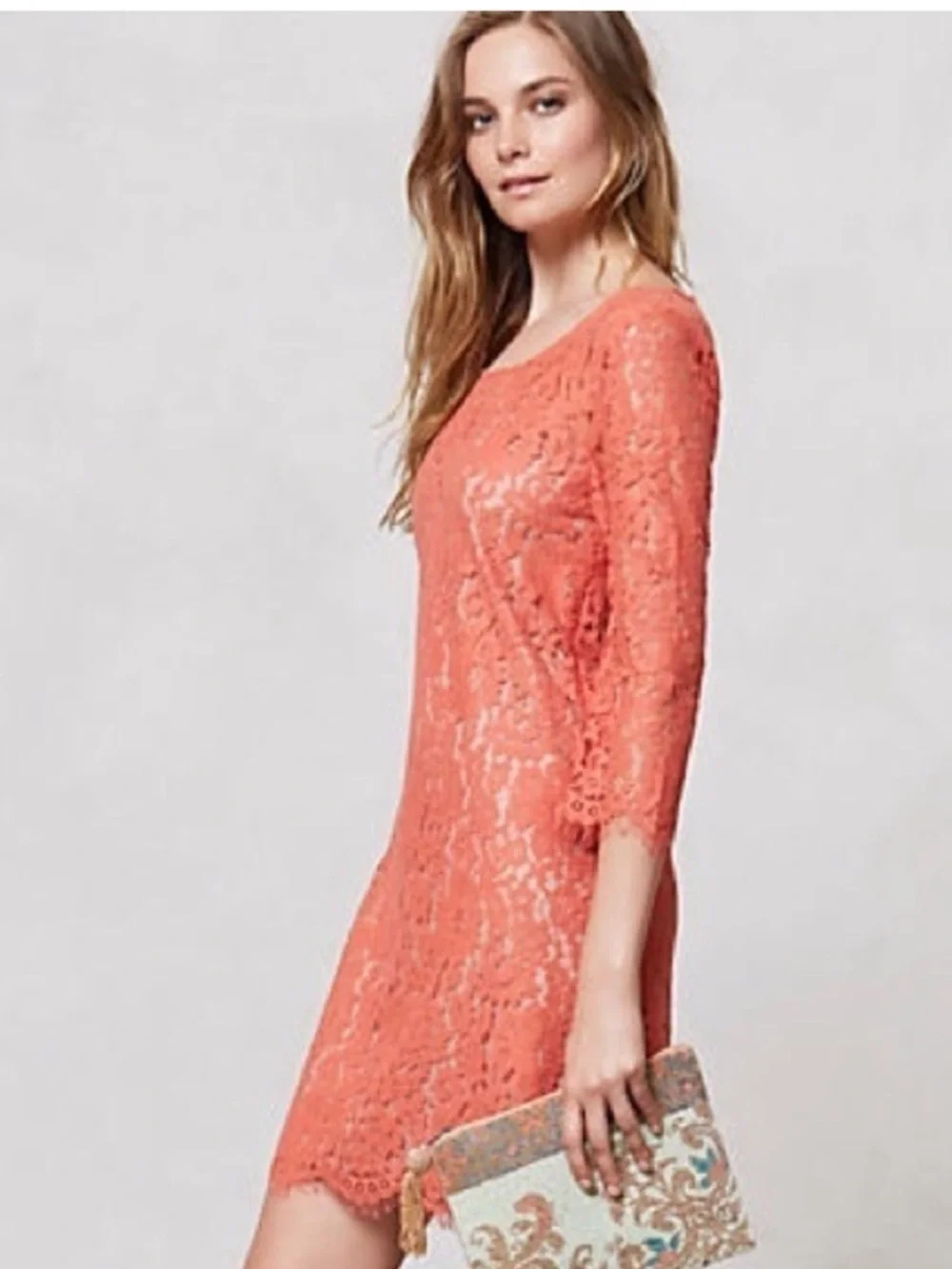 knee length coral dress Knee Length Coral Mother Of The Bride Dresses Asymmetrical Sleeves A-Line V-Neck Lace Knee Length Chiffon Mother Of The Bride Dress